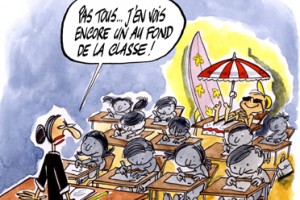dessin : Rentrée scolaire... les touristes sont partis.