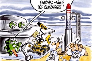 dessin : Y-a-t-il de la vie sur Mars