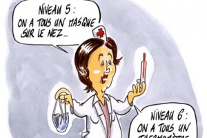 dessin : Grippe mexicaine : la France passe au niveau d'alerte 5
