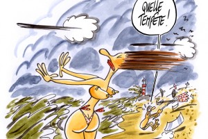 dessin : Mauvais temps sur la côte