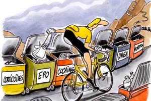 dessin : Le Tour de France encourage le tri des déchets