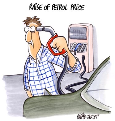 Cartoon press : Raise of petrol price