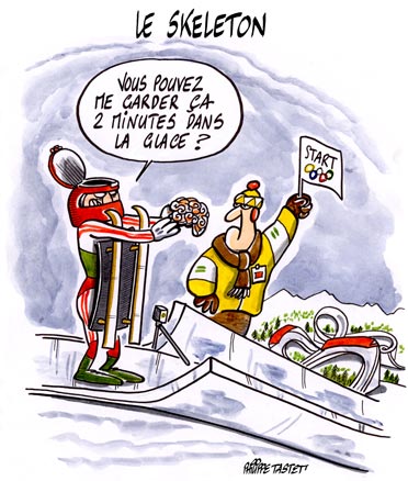 dessin : Le skeleton au J.O